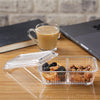 Double Compartment Glass Food Container - CRYSTALIA GLASS
